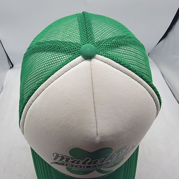 Malarkys Irish Pub Newport Beach California White Green Trucker Hat Casual - Picture 7 of 9